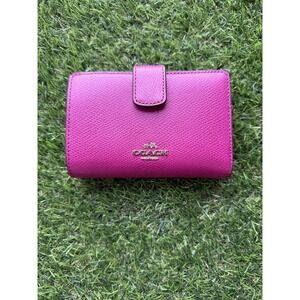 Coach SMALL Red Fold Over Leather Wallet